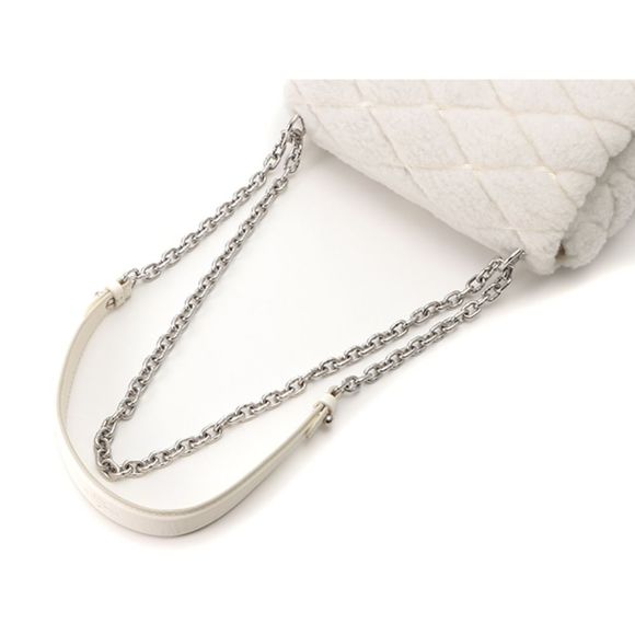 Louis Vuitton Twist Lock Fur Chain Shoulder Leather White Shoulder Bag - Picture 5 of 8